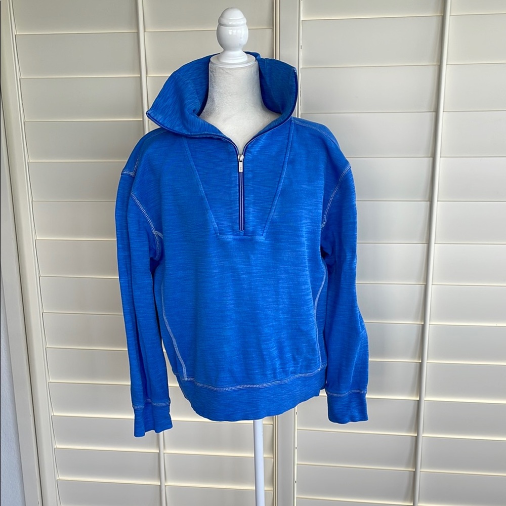 Tommy Bahama Blue Zip Up Sweater L